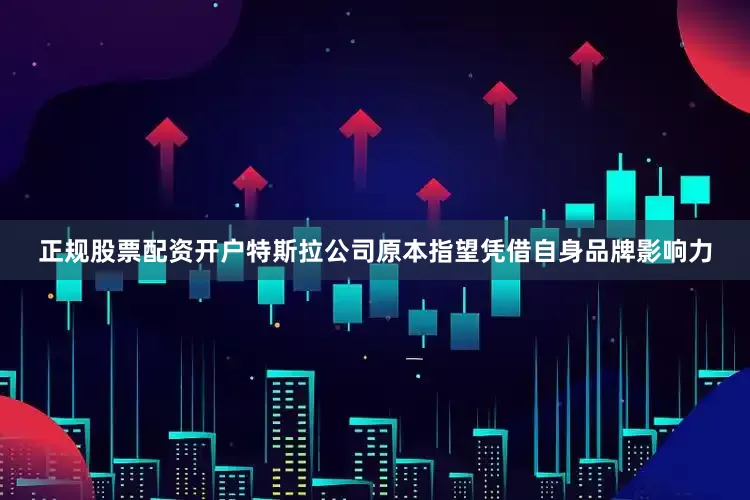 正规股票配资开户特斯拉公司原本指望凭借自身品牌影响力
